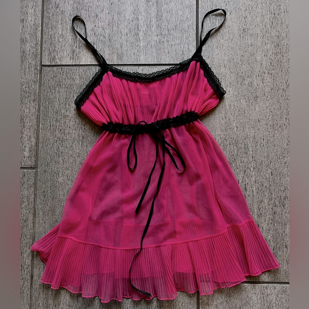 Hot pink mesh nightie